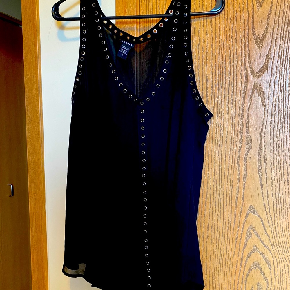 Torrid Black Sheer Riveted Tank